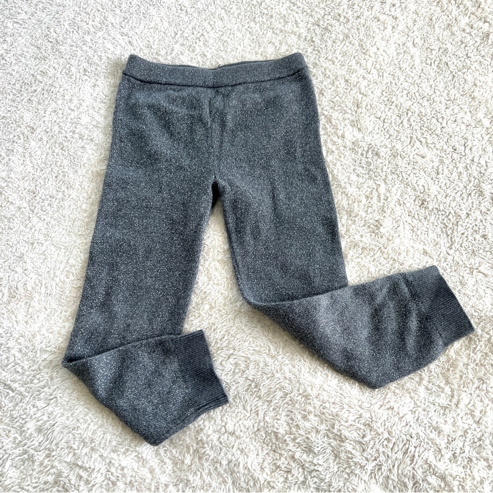 BABY GAP Girls' Gray & Silver Glitter Sweat Pants (Thick Leggings) Size 4